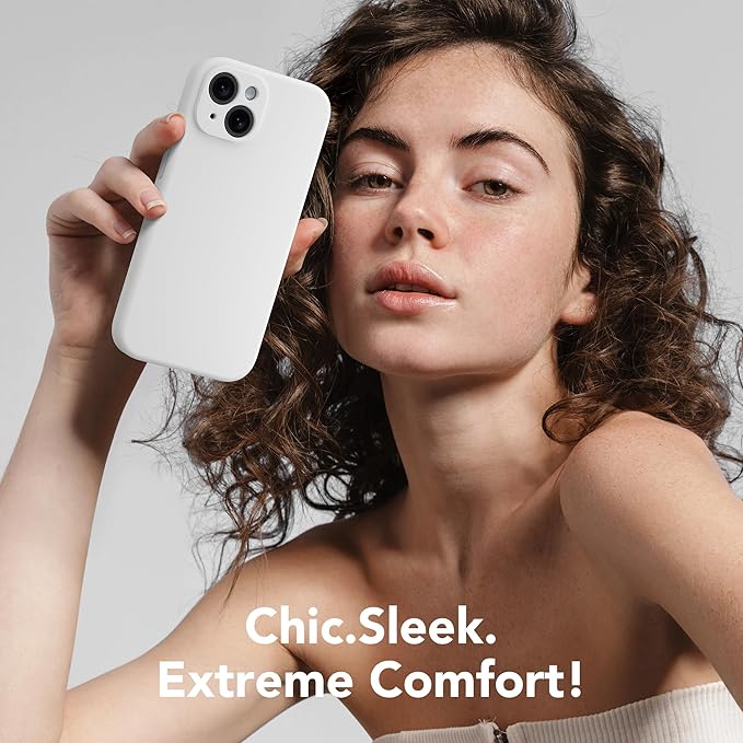 Magnetic for iPhone 14 Case, Compatible with MagSafe, [Full Camera Protection][Screen Protector] Silicone Shockproof Protective Phone Case for iPhone 14 6.1 inch, White