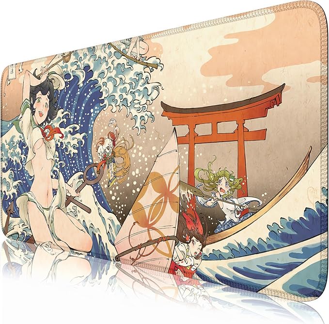 Anime Girl Japanese Large Extended Gaming Mouse Pad Desk Mat Office Desk Accessory for Keyboard and Mouse