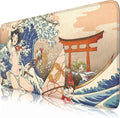 Anime Girl Japanese Large Extended Gaming Mouse Pad Desk Mat Office Desk Accessory for Keyboard and Mouse