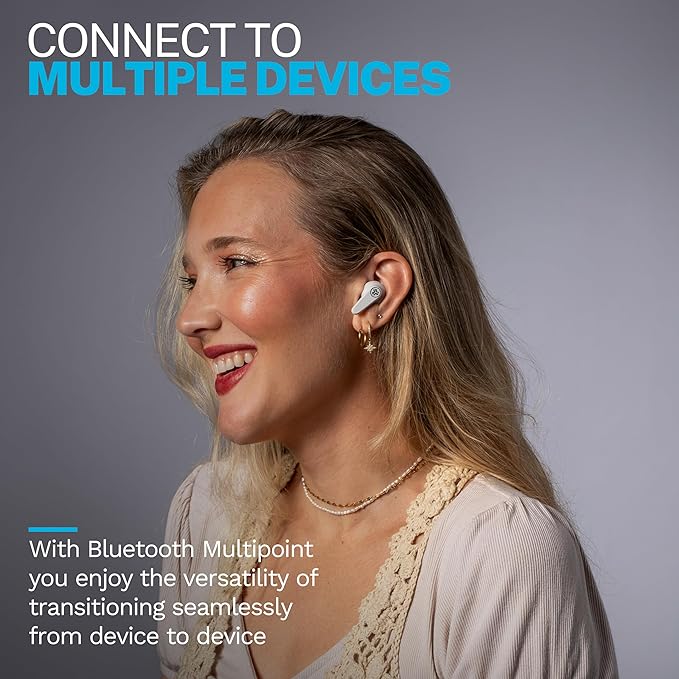 JLab, Go Pods ANC, True Wireless Earbuds, Active Noise Cancelling, Bluetooth, Cloud White