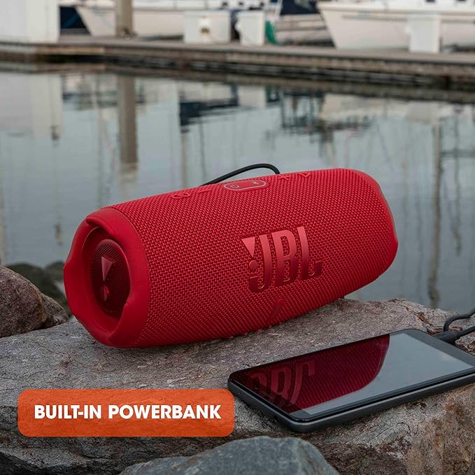 JBL CHARGE 5 - Portable Waterproof (IP67) Bluetooth Speaker with Powerbank USB Charge out, 20 hours playtime, JBL Partyboost (Blue)