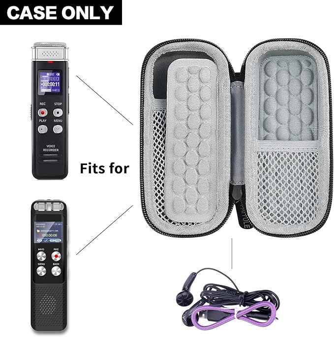 PAIYULE Case Compatible with 136G 128GB Digital Voice Recorder for Aiworth/for Sony ICD-PX370/ 470/560 for EVIDA/for Aomago Activated Recorder Fits for MP3 Player, Earbuds, USB Cable (Box Only)