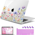May Chen for MacBook Pro 16 inch A2141 2020 2019 Release, Screen Protector & Keyboard Cover Plastic Soft-Touch Case for MacBook Pro 16-inch with Touch Bar & Touch ID - Watercolor Wild Flowers