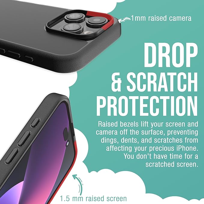 Smartish® iPhone 15 Pro Magnetic Case - Gripmunk Compatible with MagSafe [Lightweight + Protective] Slim/Thin Grip Cover with Microfiber Lining for Apple iPhone 15 Pro - Custom Prints