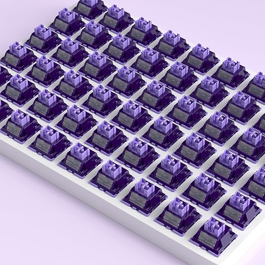Outemu Violet Pro Keyboard Switch with Dustproof Stem for Mechanical Gaming Keyboard,5-Pin 40gf Tactile Pre-Lubed Switches(72Pcs)