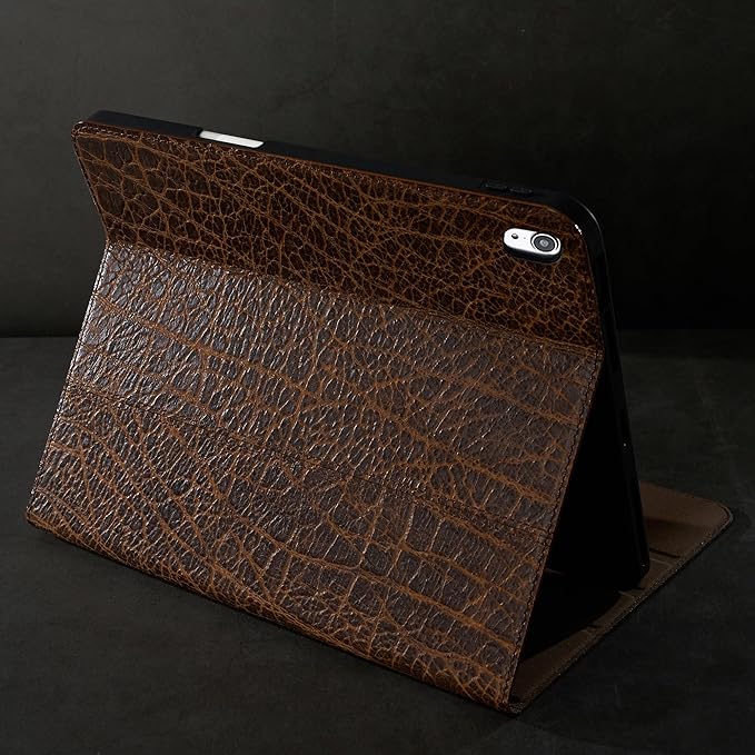 Gexmil Genuine Leather Case for iPad mini 7 (A17 Pro) 2024 / iPad mini 6 Generation 2021 8.3 Inch,Pencil Holder,Protctive Cowhide Cover,Auto Sleep/Wake,Pencil 2 Wireless Charging,Buffalo Pattern
