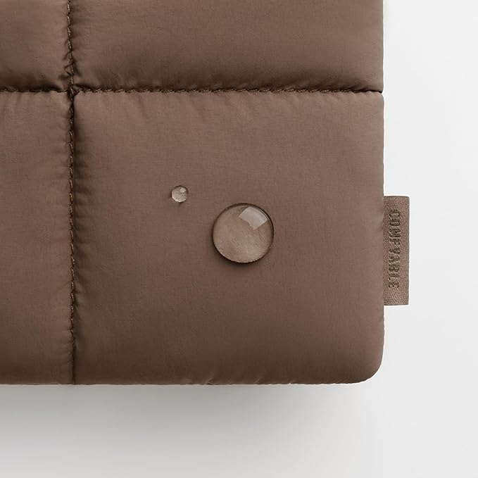 Comfyable Puffy Tablet Sleeve 7-8 Inch Compatible for iPad mini 7 2024 A17 Pro, Mini 6 2021 A15, Quilted Puffer Tablet Carrying Case for Women Men, Mocha Brown