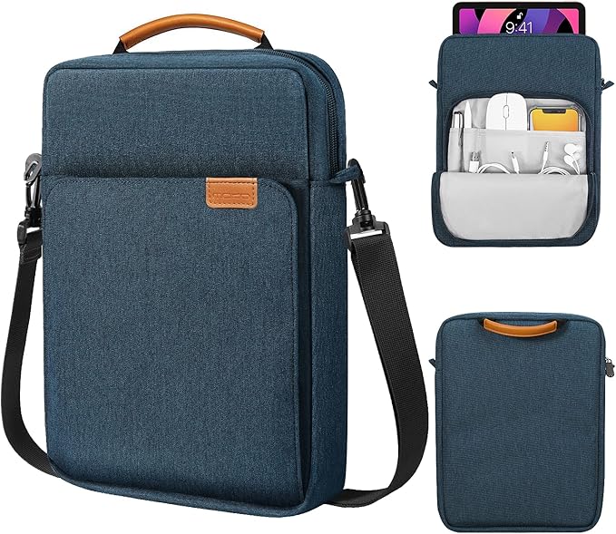 MoKo 9-11 Inch Tablet Sleeve Bag Handle Carrying Case with Shoulder Strap Fits iPad Pro/Air/A16 11 inch,iPad 10th 10.9,i-Pad 9/8/7th 10.2,iPadAir 5/4th 10.9,i-Pad 9.7,Tab S8/S9 11", Indigo