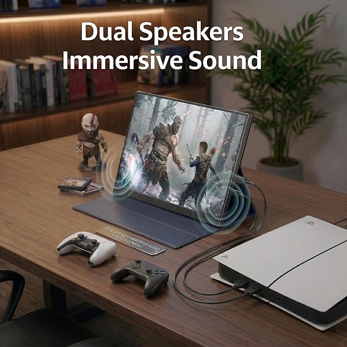 Portable Gaming Monitor 16 Inch 144Hz 1920x1200 FHD+ USB-C Portable Monitor, HDR IPS Second Screen for Laptop MacBook Pro PC PS5 Xbox Switch