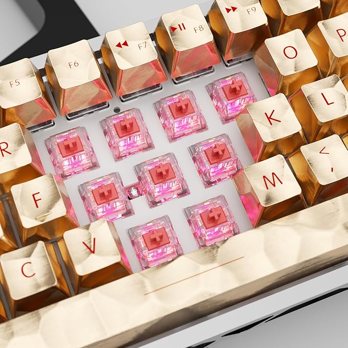 Zhouwang Burgundy Switch Mechanical Keyboard Replacement,3 Pin Linear/Accurate Typing/Dustproof/RGB Transparent Gaming Keyboard Switches(108Pcs)
