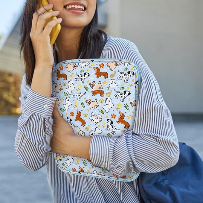 Dadanism 9-11" Tablet Sleeve Bag Carrying Case for iPad (A16) 11th Gen 11", iPad 10th Gen 10.9" Air 5/4, iPad Air M4/Pro 11", iPad 9/8/7th, Galaxy Tab A11+ Plus 11", Remarkable 2 10.3", Blue+Dog