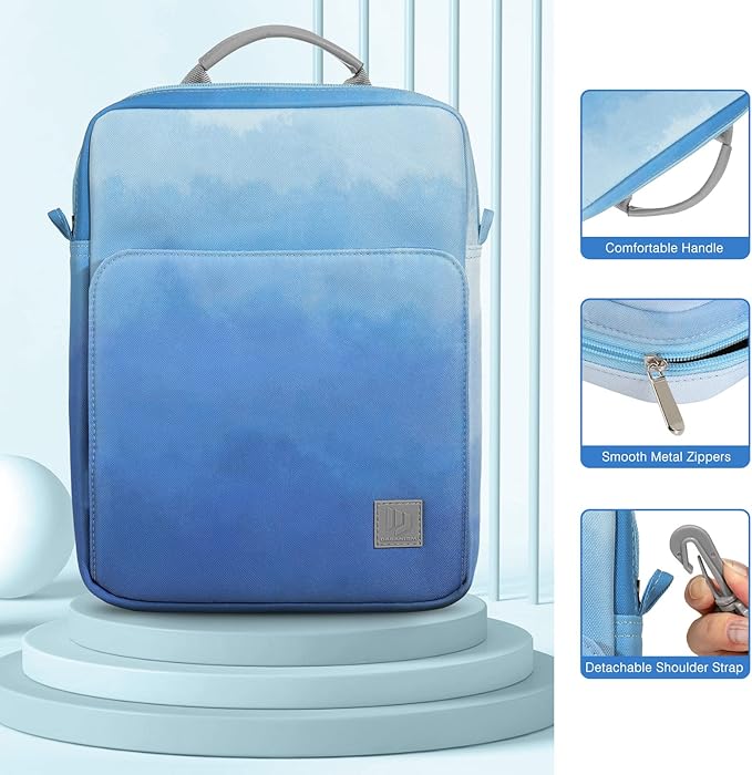 Dadanism 9-11 Inch Tablet Sleeve Bag Carrying Case with Shoulder Strap for iPad (A16) 11", iPad 10th Gen 10.9", iPad Air M4/Pro M5 11", iPad 9/8/7th 10.2", Galaxy Tab A11+ Plus 11", Misty Blue
