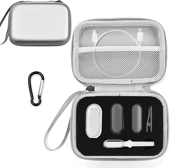 Protective Case for PLAUD NotePin Voice Recorder - Custom Fit Foam Holds All Accessories, Waterproof & Shockproof (Case Only) (Silver)