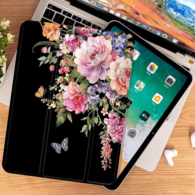 Vimorco for iPad Air 11 Inch Case M4 2026, for iPad Air 5th/4th Gen Cases 10.9-inch,for iPad Pro 11 Inch Case 4th/3rd/2nd/1st Generation,2 Viewing Stands/Typing Stand/Slim/Pencil Holder, Pink Flowers