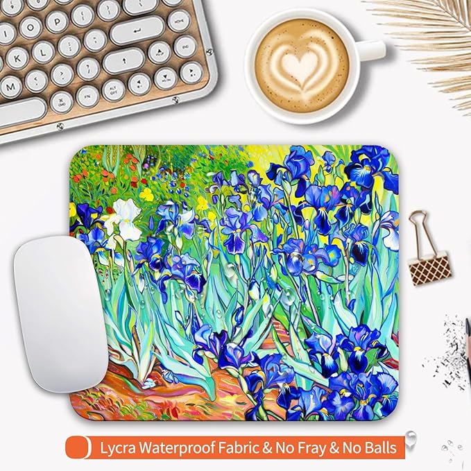 Square Mouse Pad Lrises,Personalized Premium-Textured Custom Mouse Mat Design,Washable Mousepad Lycra Cloth,Non-Slip Rubber Base Computer Mouse Pads for Wireless Mouse