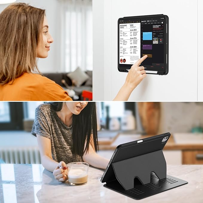 VIKESI Case for iPad iPad Pro 13-inch M5 or M4 Released in 2025 or 2024,Multiple Angles Magnetic Stand Cover,Shockproof Soft Back,Pencil Holder,and Auto Sleep/Wake,Black