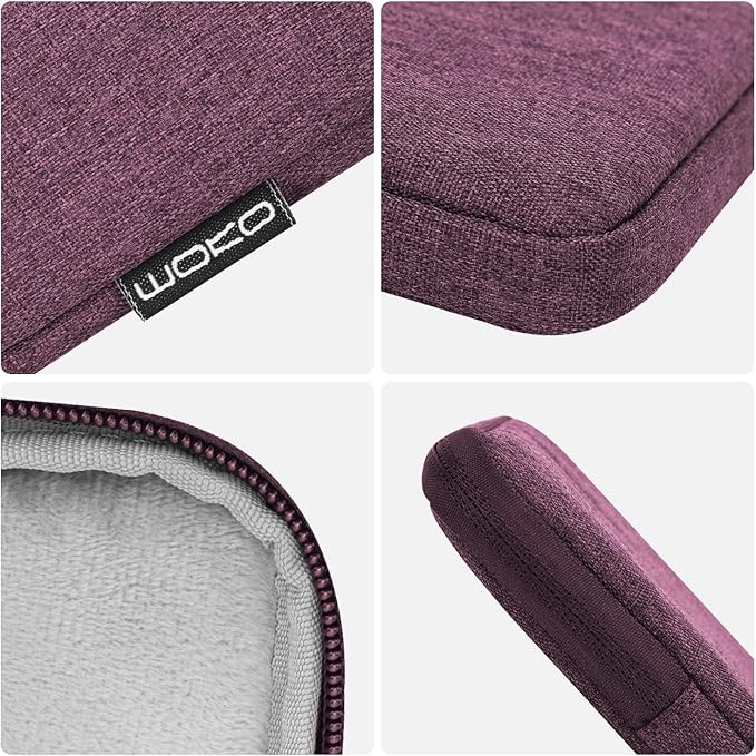 MoKo 7-8 Inch Tablet Sleeve Bag, Polyester Pouch Cover Case Fits iPad mini (A17 Pro) 8.3" 2024, iPad mini 6/5/4/3/2/1, Samsung Galaxy Tab S2 8.0, Tab A 8.0, ZenPad Z8s 7.9,Purple