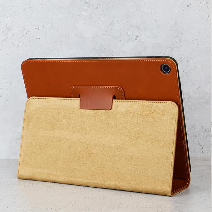 Casemade Real Leather Case Compatible with iPad 10.2” 7th/8th/9th Gen (2019/2020/2021) - Full-Grain Leather Cover, Auto Sleep/Wake, Dual Stand Position (Tan)