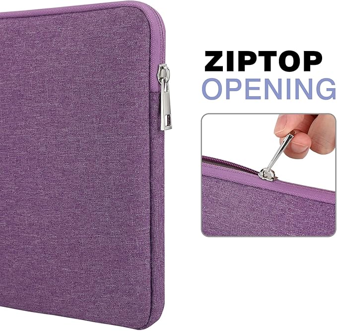 MoKo 9-11 Inch Tablet Sleeve Bag Carrying Case Fits New 11 inch iPad Air M3, iPad A16 2025, iPad Pro 11 M4/Air M2, iPad Air 5/4/3th, iPad 10/9/8/7th, Purple