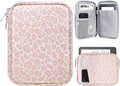 TiMOVO 6-7 Inch Tablet Sleeve for eReader Book Paperwhite/Colorsoft Signature Edition, Protective Sleeve Cover Case with Pocket for E-Reader/Oasis & Kobo Devicess, Pink Leopard