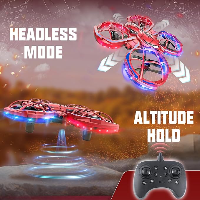 BEZGAR Mini Drone Easy to fly Beginner, LED Remote Control Drones, RC Quadcopter with Auto Hovering, 3 Speed Mode, 360° Flips Stunt, Headless Mode, Obstacle Avoidance, Birthday Gifts for Kids 8-12
