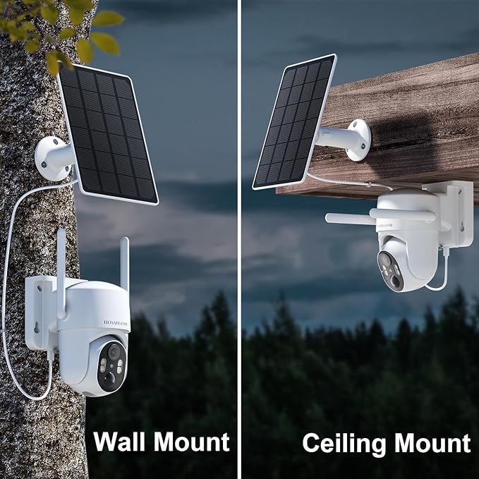 No WIFI Security Camera No Internet Needed, 4G LTE Cellular Security Camera Outdoor Wireless, Solar Camera for Home Security, PIR Motion Detction, 2K Color Night Vision, IP66 Waterproof, 2 Pack