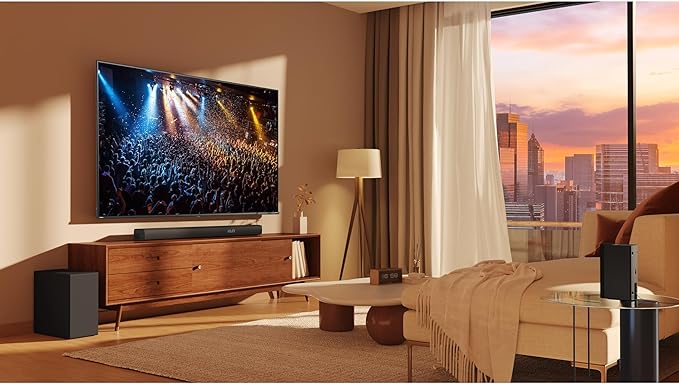 Hisense HS5100 5.1Ch Sound Bar with Wireless Subwoofer, 540W, Dolby Digital Plus, Bluetooth 5.3, EzPlay, Roku TV Ready, DTS: X, HDMI/AUX/ARC/Optical/USB (HS5100, 2024 Model)