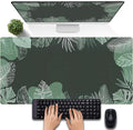 Green Plants Desk Mat Tropical Leaves Mouse Pad Cute, Large Extendded Gaming Deskmat, XXL Laptop Keyboard Mouse Mat Desktop Matt Women Office Desk Accessories Mousepad Desk Cover Mat, 31.5"x15.75"