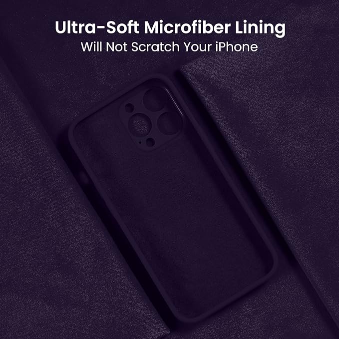 FireNova Designed for iPhone 14 Pro Max Case, Silicone Upgraded [Camera Protection] Case with [2 Screen Protectors], Soft Anti-Scratch Microfiber Lining Inside, 6.7 inch, Purple
