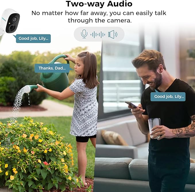 Vicohome 3CG6 Best 2K Solar Security Camera Wireless Outdoor System, No NVR Needed, Battery Powered, Easy to Setup, Motion Detection, Two Way Audio,Color Night Vision,SD Slot, 180 Days Exchange Policy