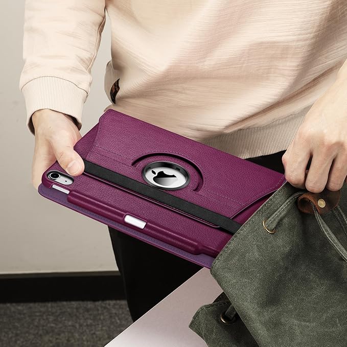 Fintie Rotating Case for iPad Air 11-inch M3 (2025) / M2 (2024), iPad Air 5th (2022) / 4th Generation (2020) 10.9 Inch - 360 Degree Rotating Protective Stand Cover w/Pencil Holder, Purple
