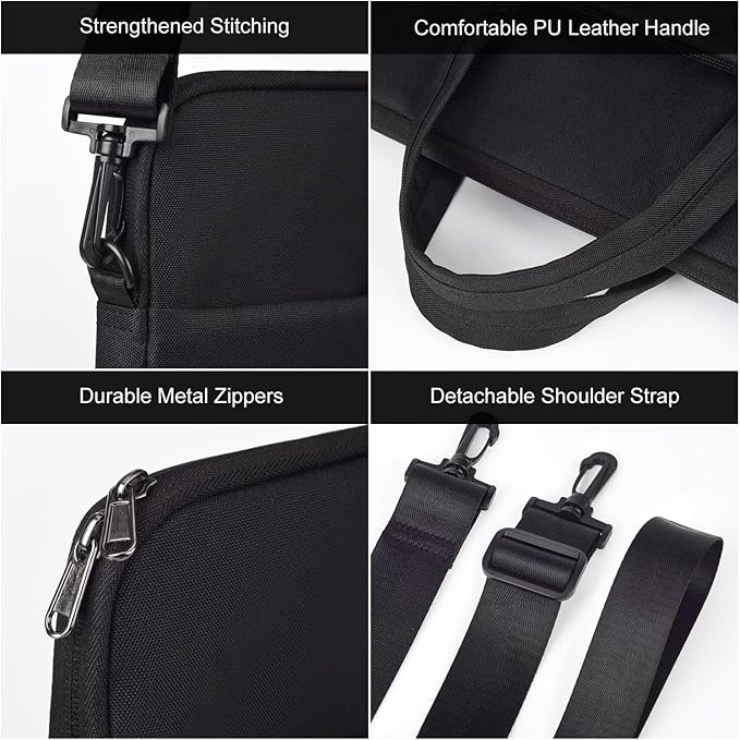 Graphics Drawing Tablet Sleeve Case Bag Compatible with Wacom Cintiq 16/Pro 17, XP-Pen Artist15.6 Pro V2, Huion Kamvas Pro 16, Travel Shoulder Carrying Bag with Strap, Black