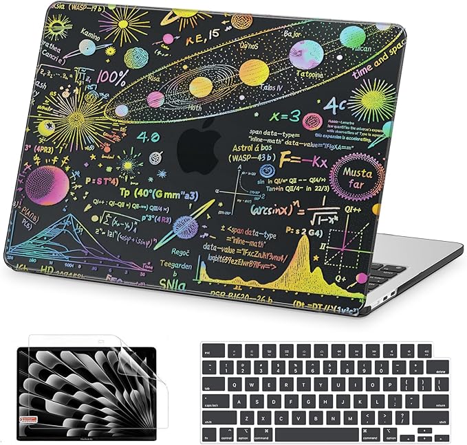 AKIT Compatible with MacBook Air 13 inch Case M5 2026 2025-2022 M4 M3 M2 A3449 A3240 A3113 A2681, Unique Hard Shell Laptop Case+Screen Protector+Keyboard Cover for MacBook Air 13.6 inch, Mystery Black