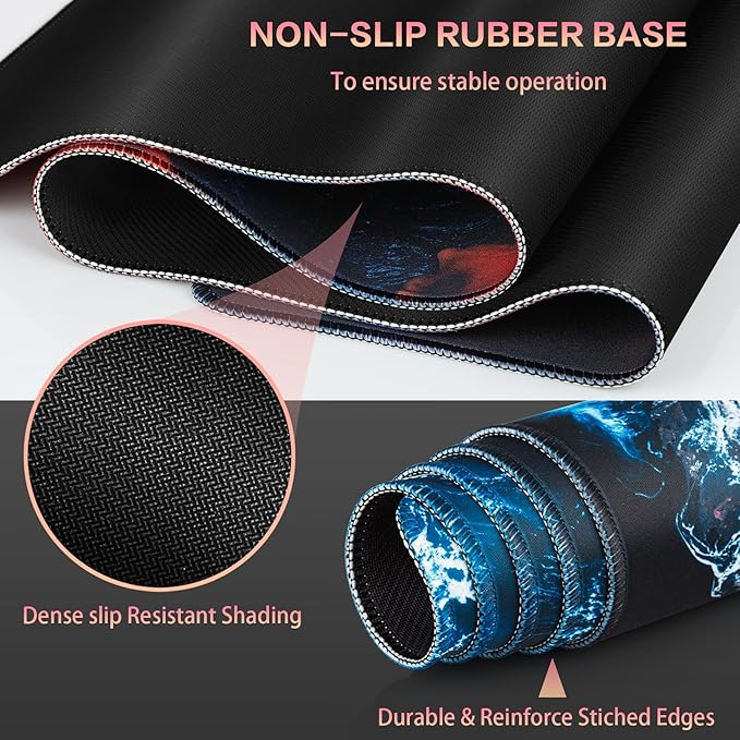 Canjoy Gaming Mouse Pad, 31.5x15.7inch Large Extended Mousepad Big Computer Desk Mat for Keyboard and Mouse Full Desk Mouse Mat with Non-Slip & Rubber Base