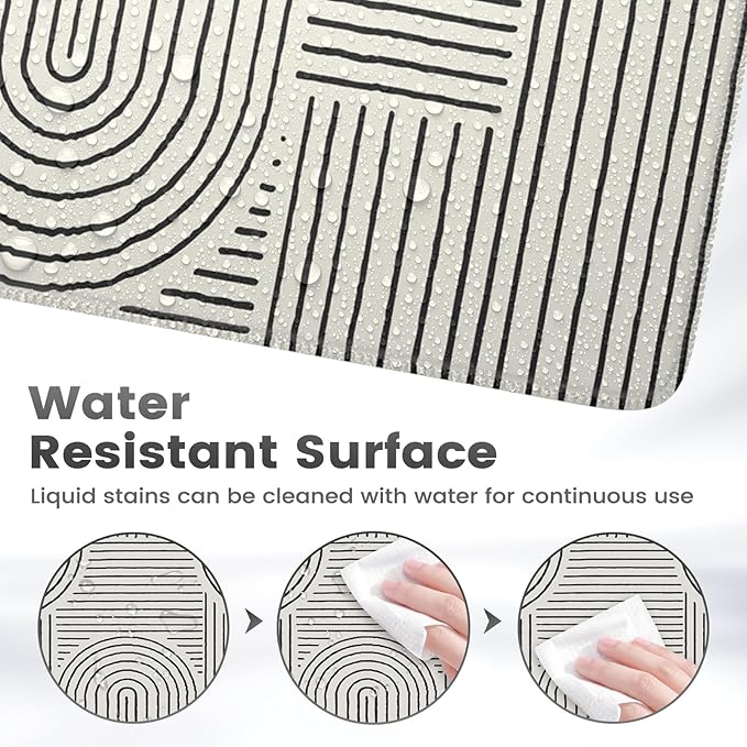 iCasso White Desk Matt for Desktop, Cute Desk Pad Mat, Large Mouse Pad, Anti-Slip Big Mousepad with Stitched Edges, Keyboard Pad for Computer(White)