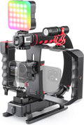 Zeadio Smartphone Camera Stabilizer, All-in-One Video Rig Kit with Phone Cage, RGB Video Light, Microphone, Action Camera Adapter, Compatible with Smartphones, Action Camera, DSLR, Cameras etc