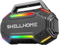 ShellHome Bluetooth 6.0 Speakers Outdoor, 80W(Peak) Loud Speaker with Bass, 30H Playtime, IPX6 Waterproof, RGB Lights, BassUp 2.0, TWS, Portable Large Jobsite Speakers for Party, Garage