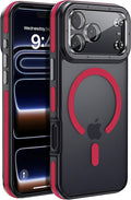 Strong Magnetic for iPhone 17 Pro case with Camera Lens Protector [10Ft Military-Grade Protection] Compatible with fit MagSafe Shockproof Slim Thin Cover case for iPhone 17 Pro 6.3 inch, Red