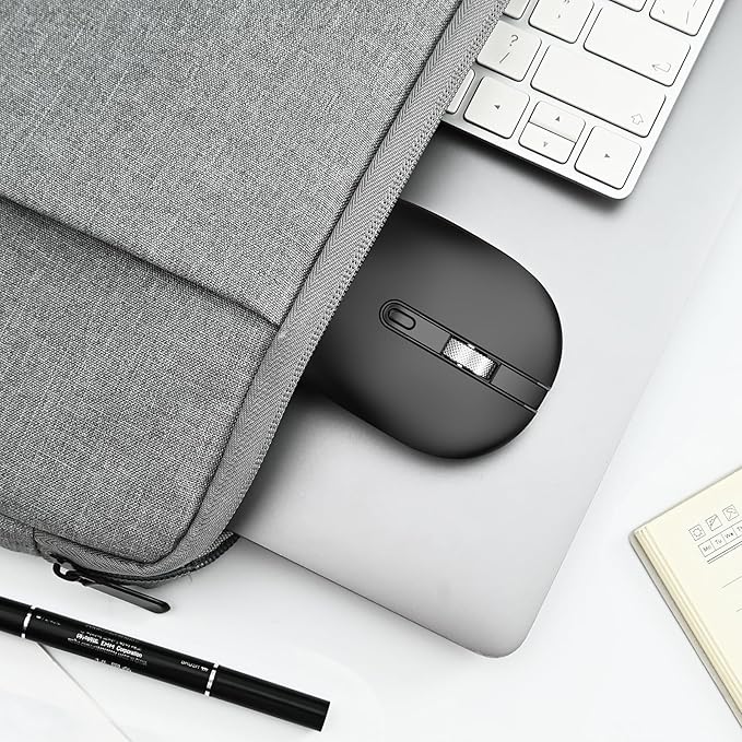 cimetech Type C Wireless Mouse, USB C Mouse 2.4G Silent Cordless Portable Computer Mice for Laptop, Notebook, MacBook Pro Air, Windows, Linux - Ambidextrous Black