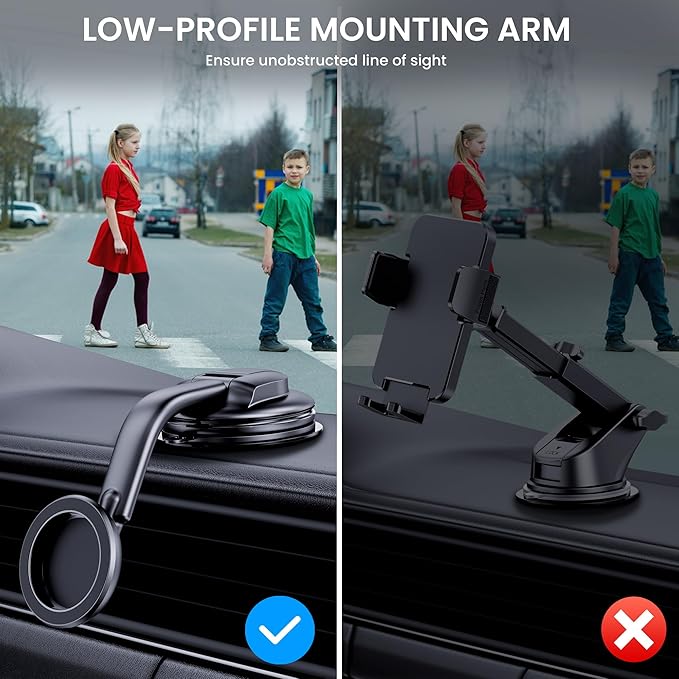DOLYOFG for Magsafe Car Mount,【Strong Magnets & Low Profile】 Magnetic Phone Holder for Car Dashboard Windshield Universal Hands Free Car Phone Holder for iPhone 15 14 13 12 Pro Max Plus Android