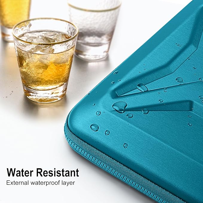 DOMISO 13 Inch Laptop Hard Case, Waterproof Shockproof Hard Shell Laptop Sleeve Protective Case with Retractable Handle for MacBook Air Pro Neo/Dell XPS 13//Microsoft Surface/Lenovo Yoga/HP Envy,Teal