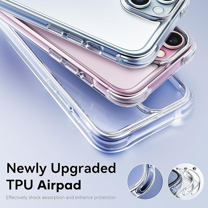 Mkeke Magnetic Designed for iPhone 15 Case Clear, Compatible with Magsafe, [Not Yellowing] [Military-Grade Drop Protection] Phone Cases for Apple iPhone 15 with Shockproof Bumper 2023
