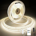 AXMOTUT COB LED Strip Light with Remote, Dimmable 24.6FT/7.5M Flexible High Density LED Light,4000K Natural White 2400LEDs Super Bright LED Light Strip CRI 90+ for Bedroom,Kitchen,DIY Home Decoration