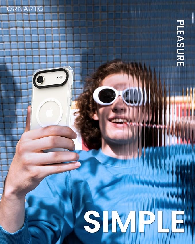 ORNARTO Air Case for iPhone Air Clear | Military-Grade Drop Protection | Camera Control Button | Compatible with MagSafe | Built-in Air Phone Cover - White
