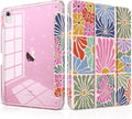 DONGKE for iPad Pro 11 inch Case – Fits M5 2025 / M4 2024, Shockproof Sparkling Glitter Acrylic Back, Pencil Holder, Trifold Stand, Auto Sleep/Wake & Touch ID Support - Colorful Florals