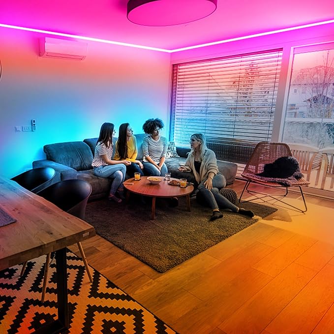 DAYBETTER Smart Led Lights 32.8 ft, 2835 RGB Led Strip Lights Kits with 24 Keys Remote, App Control Timer Schedule Led Music Strip Lights