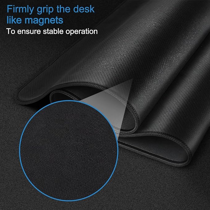 Large Gaming Mouse pad, 31.5x15.7 in Extended Desk Pad with Stitched Edges, Premium Microfiber Cloth Surface Waterproof Non-Slip Stable Rubber Base Keyboard Mat for Office Home Gaming, Black