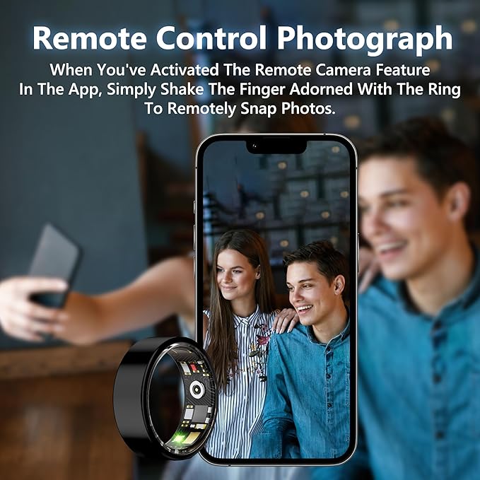 Smart Health Ring for Women Men Fitness Tracker with Heart Rate, Blood Oxygen, Blood Pressure, Sleep Monitoring, Step Counting, IP68 Waterproof for iOS and Android, No APP Fee, Silver 7
