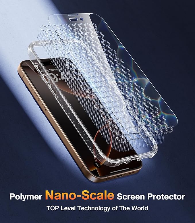 Diaclara Magnetic Designed for iPhone 16 Pro Max Case, Full Body Rugged with Touch Sensitive Anti-Scratch Screen Protector, Compatible with MagSafe for iPhone 16 Pro Max 6.9'', Clear Glitter