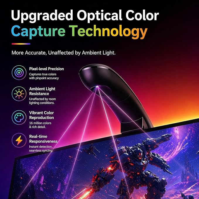 AOC TV LED Backlight, TV Lights that Change with TVs for 55-65 inch Screen, RGB Strip Lighting with Sensor, Syncs Behind the Monitor, Smart App Control, Movie Game Music & DIY Mode, 14.8FT